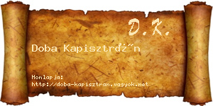 Doba Kapisztrán névjegykártya